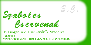 szabolcs cservenak business card